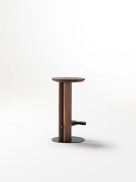 ROOK - High walnut stool with footrest by Ross Gardam - view 3